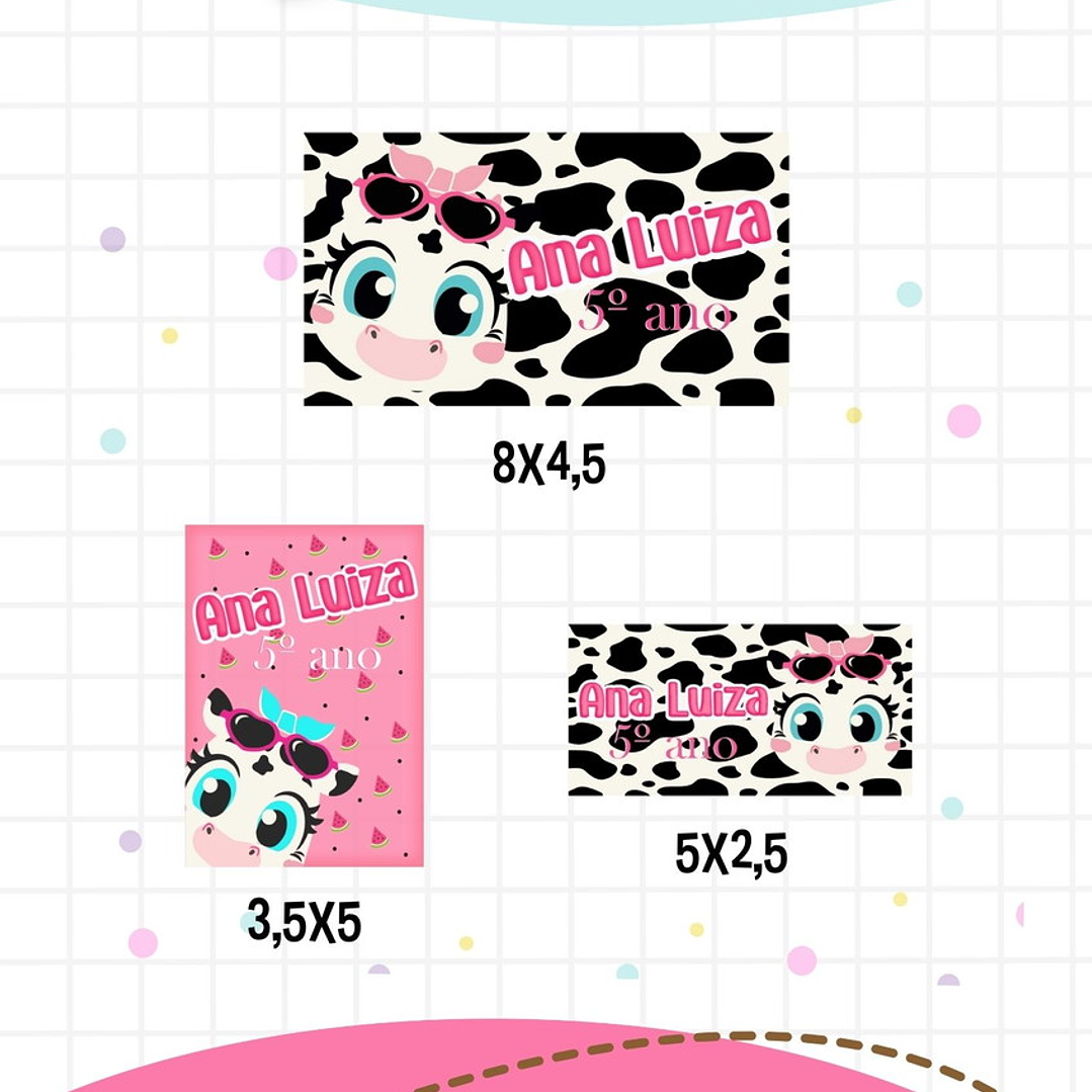 Arquivo Etiqueta Escolar Vaquinha 1