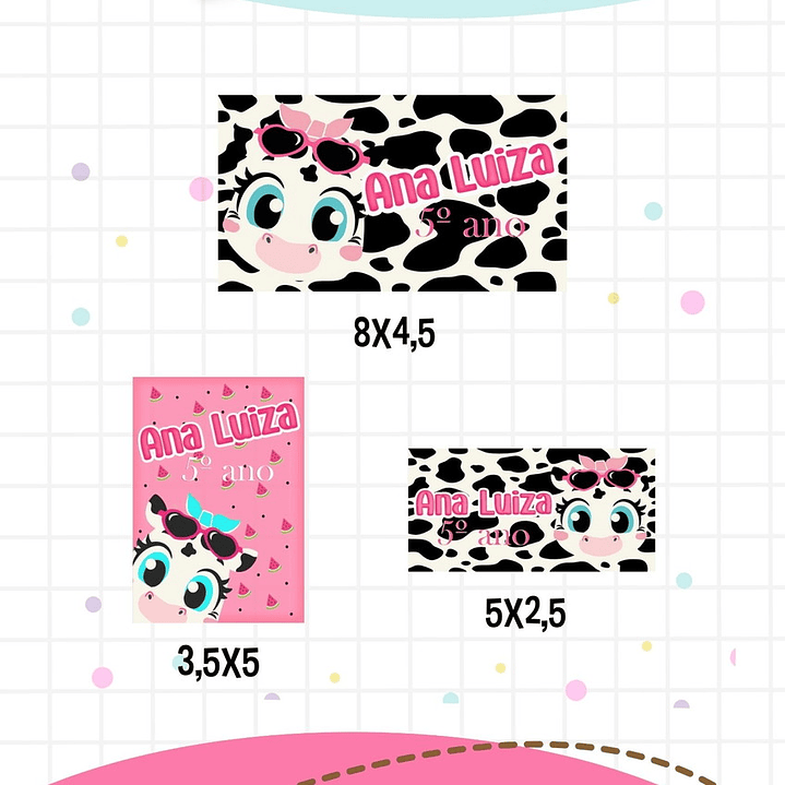 Arquivo Etiqueta Escolar Vaquinha 1