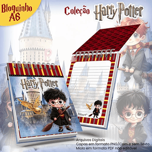 Arquivo Bloquinho A6 Coleção Harry Potter 