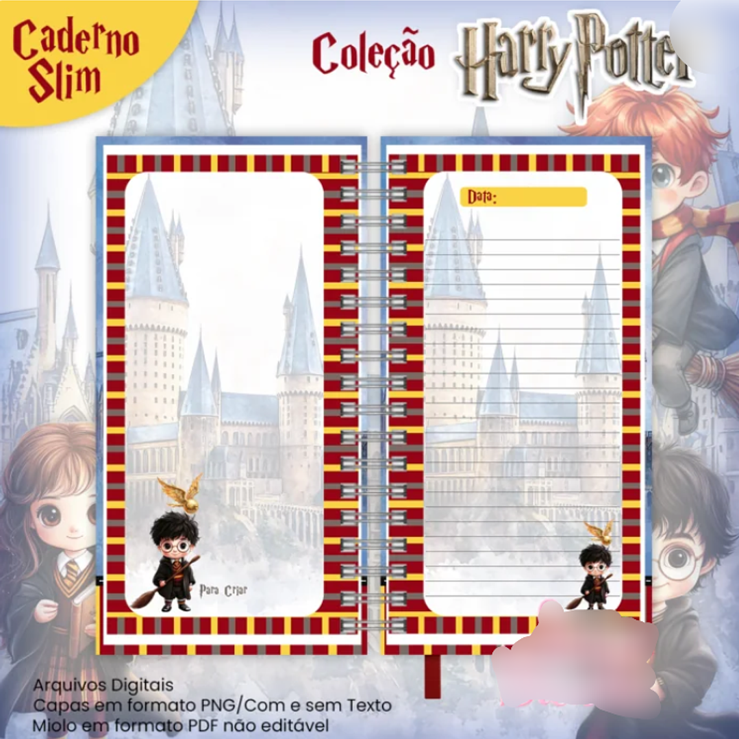 Arquivo Caderno Slim Coleção Harry Potter  2