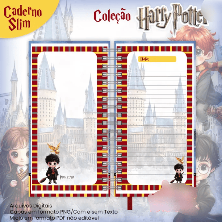 Arquivo Caderno Slim Coleção Harry Potter  2