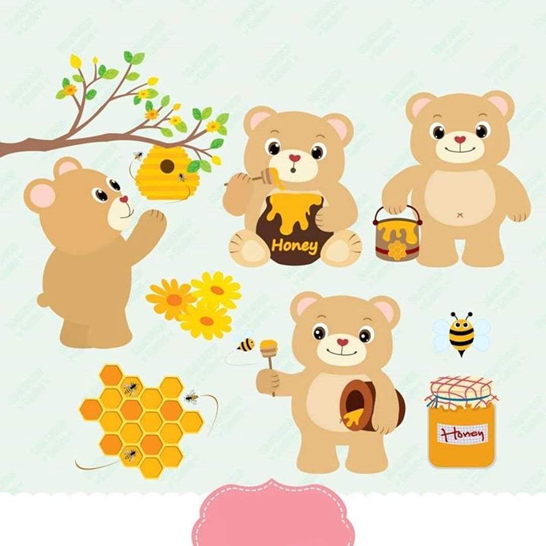 Kit Digital Ursinho Mel  1