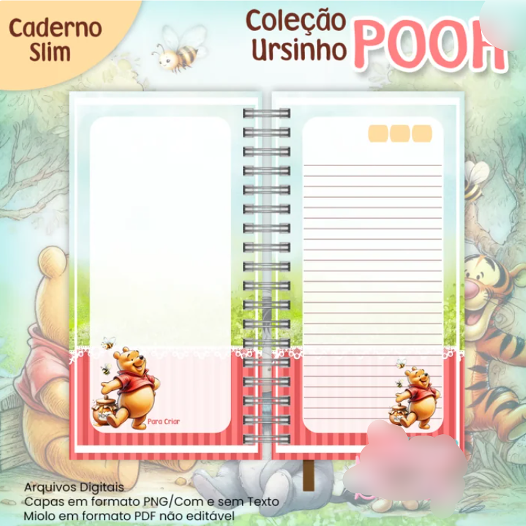 Arquivo Caderno Slim Coleção Ursinho Pooh  2