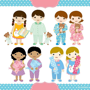 Kit Digital Festa Do Pijama Casal 