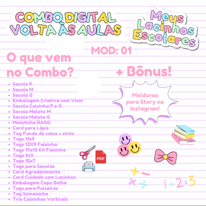 Arquivo Combo Volta ás Áulas Lacinhos  1