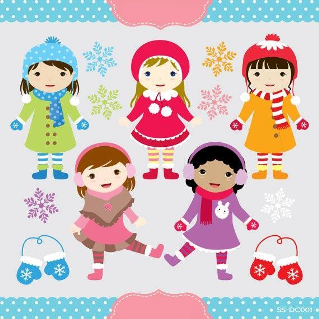 Kit Digital Meninas no Inverno  1