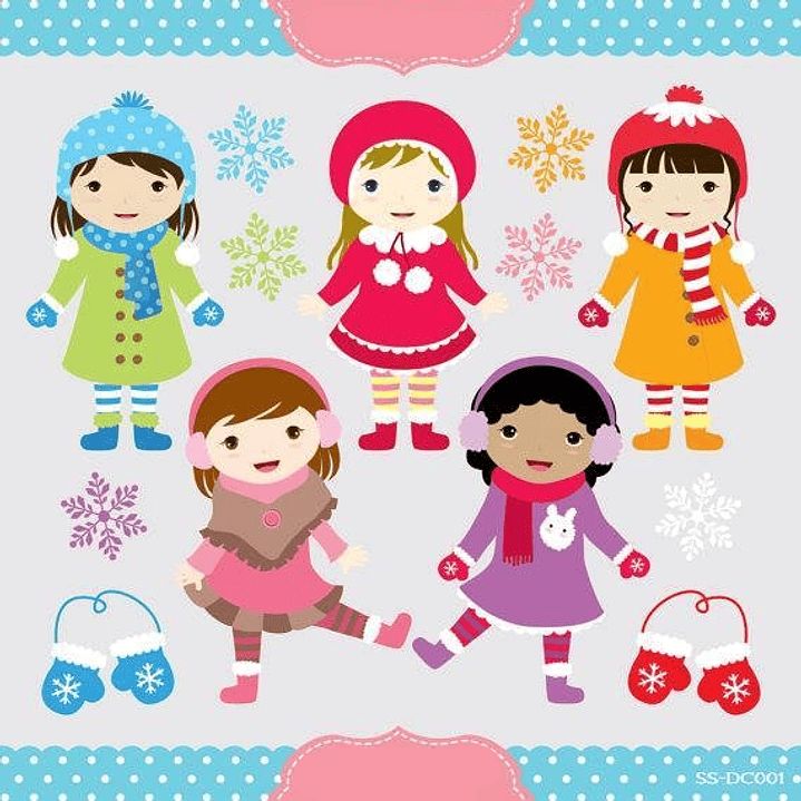 Kit Digital Meninas no Inverno  1