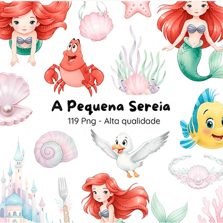 Kit Digital A Pequena Sereia  1