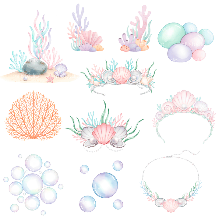 Kit Digital A Pequena Sereia  10