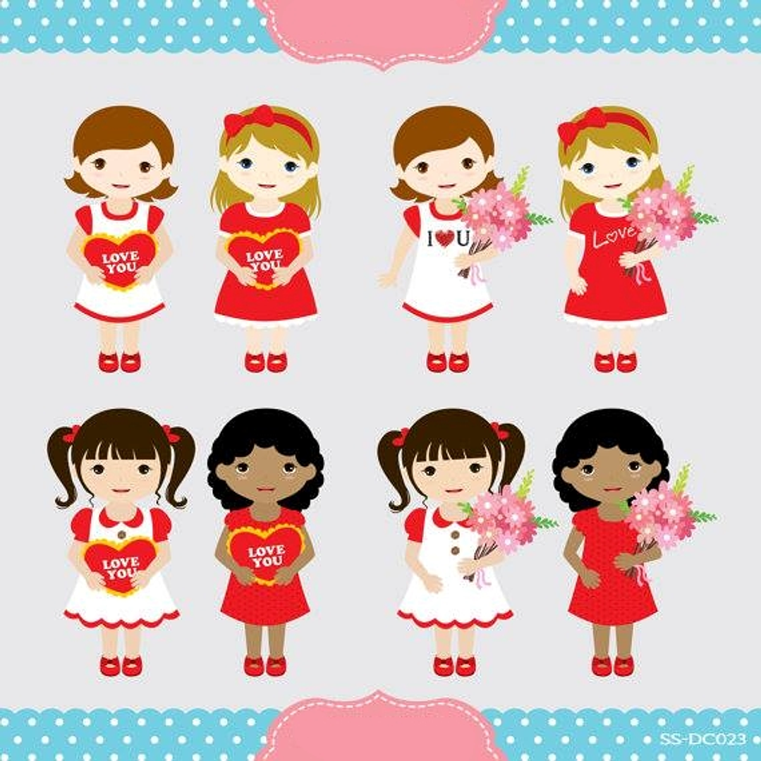 Kit Digital Menina Romantica  1