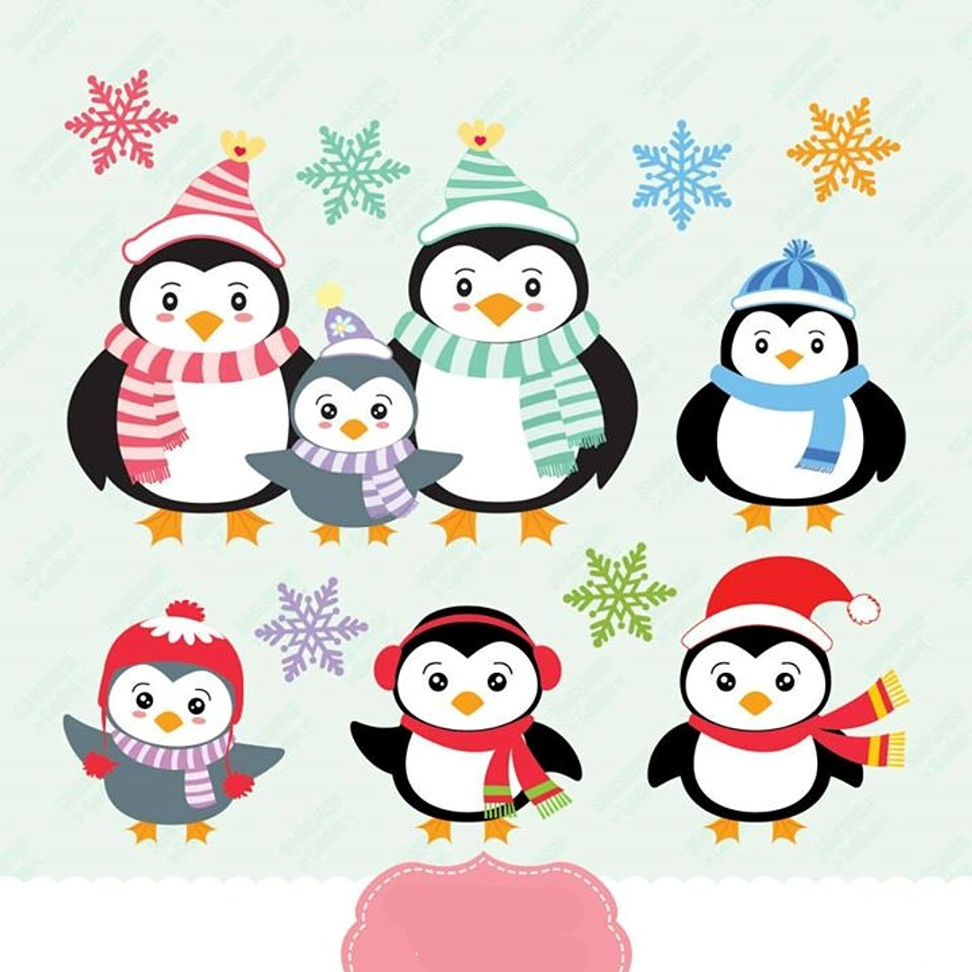 Kit Digtal Pinguins Inverno  1