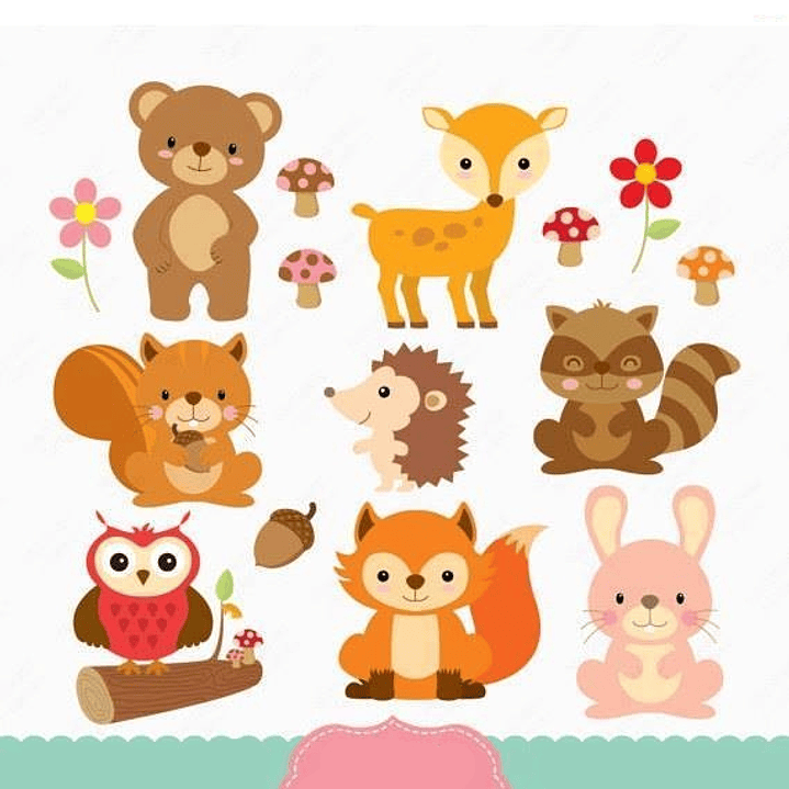 Kit Digital Animais Cute 1