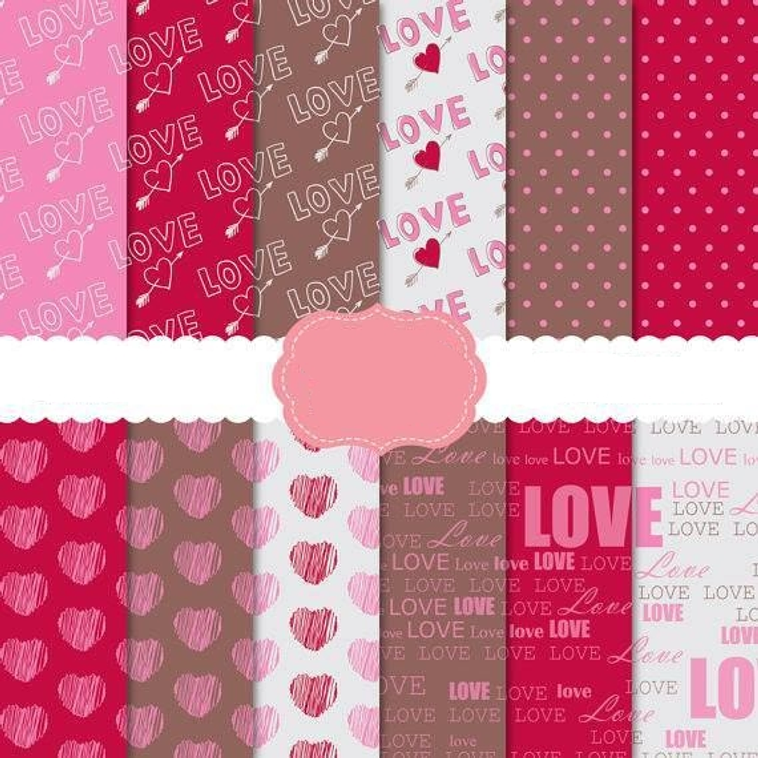 Kit Digital Papeis Love  1