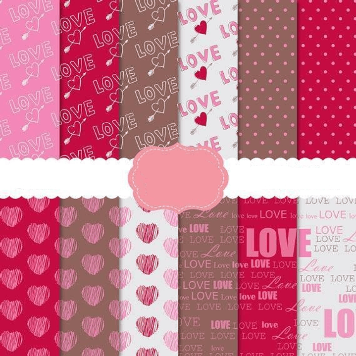Kit Digital Papeis Love  1