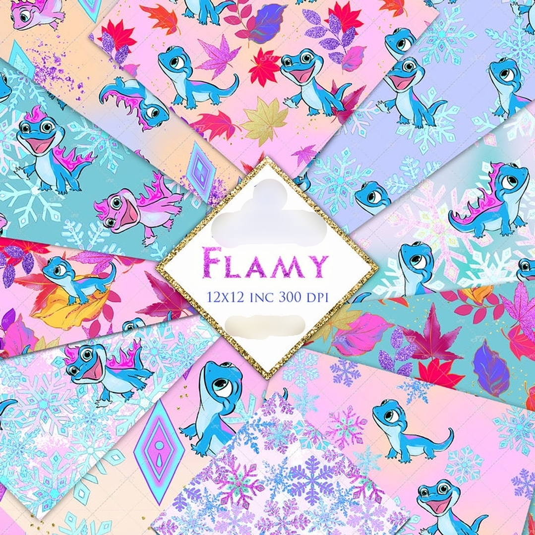 Kit Digital Papeis Dragões 1