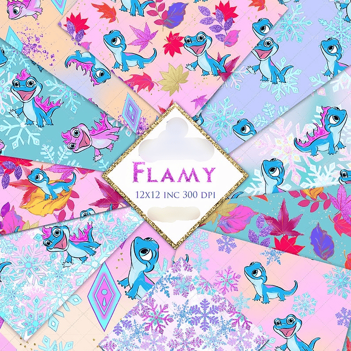 Kit Digital Papeis Dragões 1