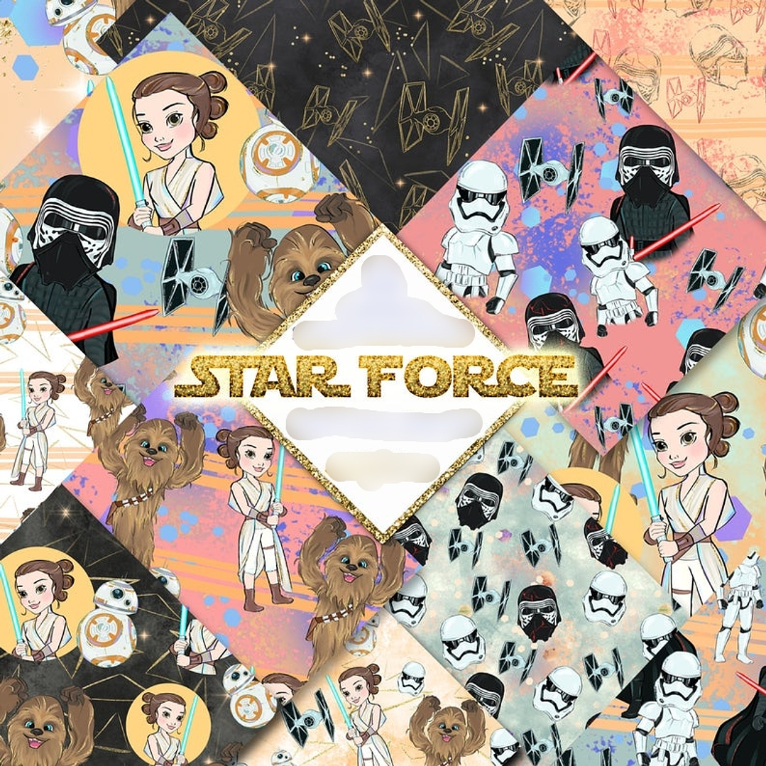 Kit Digital Papeis Star Wars  1