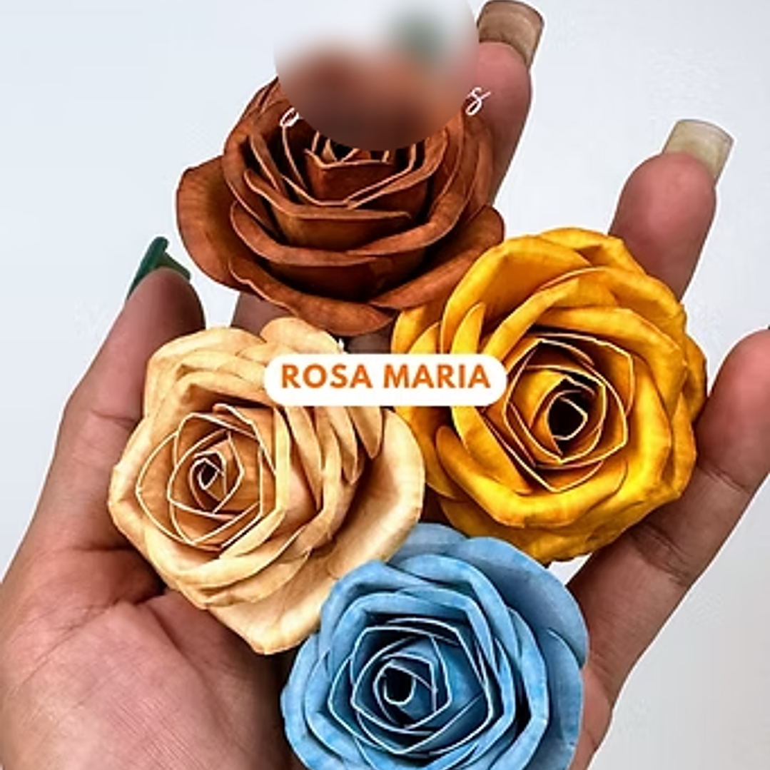 Arquivo Flor Realista Rosa Maria 1