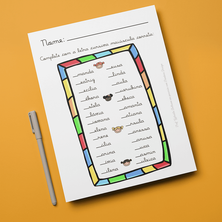 Kit Digital Atividade Letra Cursiva  7