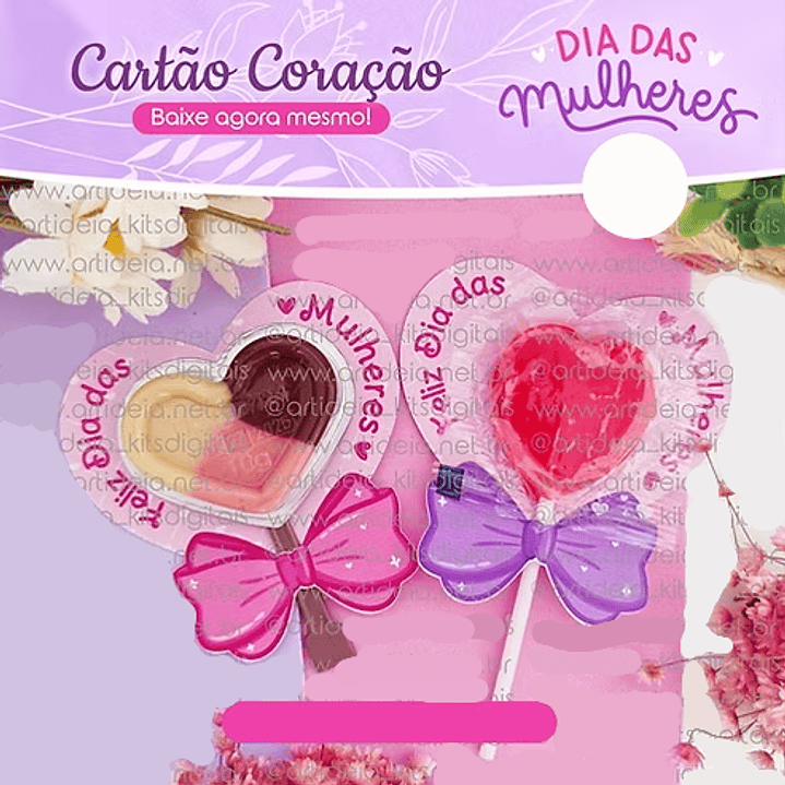 Arquivo Dia da Mulher Card Cartão Coração  1