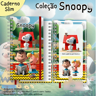 Arquivo Caderno Slim Coleção Snoopy 