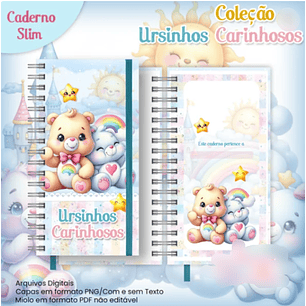 Arquivo Caderno Slim Coleção Ursinhos Pooh
