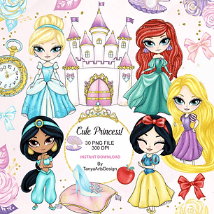 Kit Digital Princesas da Disney 