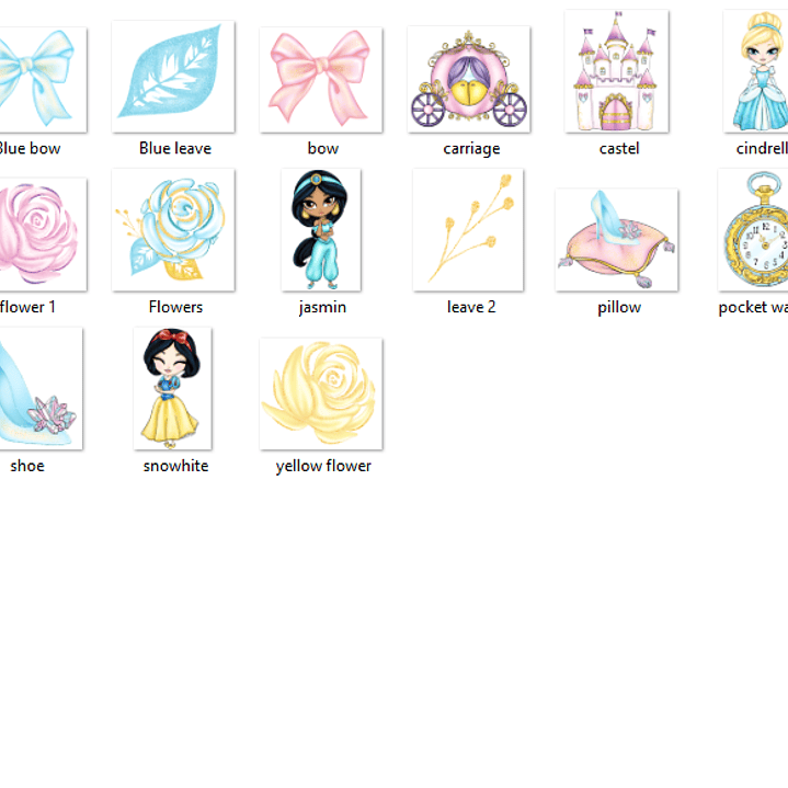 Kit Digital Princesas da Disney  2