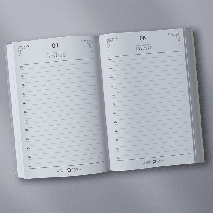 Arquivo Agenda Permanente Preto e Branco Costura  2