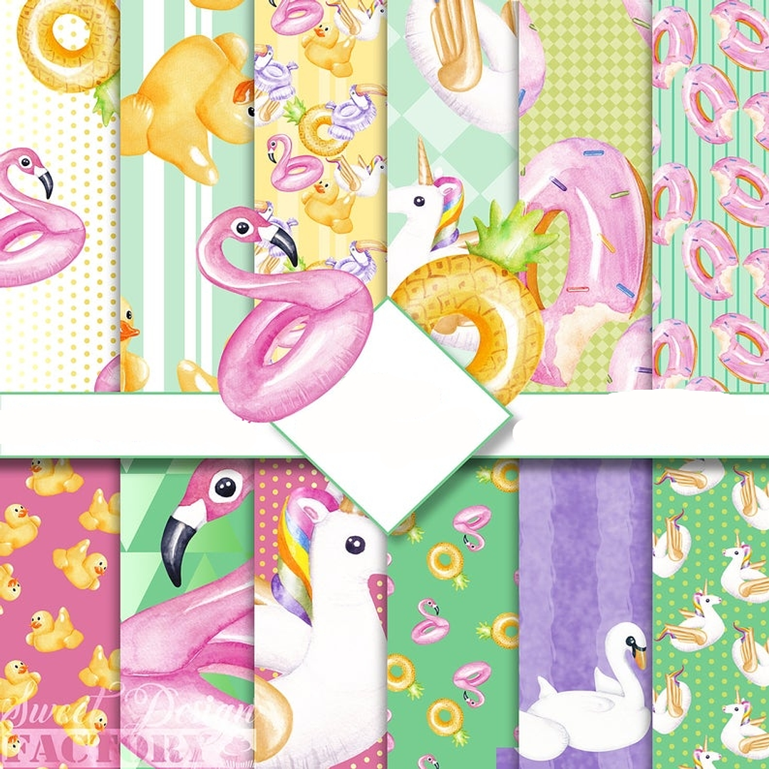 Kit Digital Papeis Unicornio  1