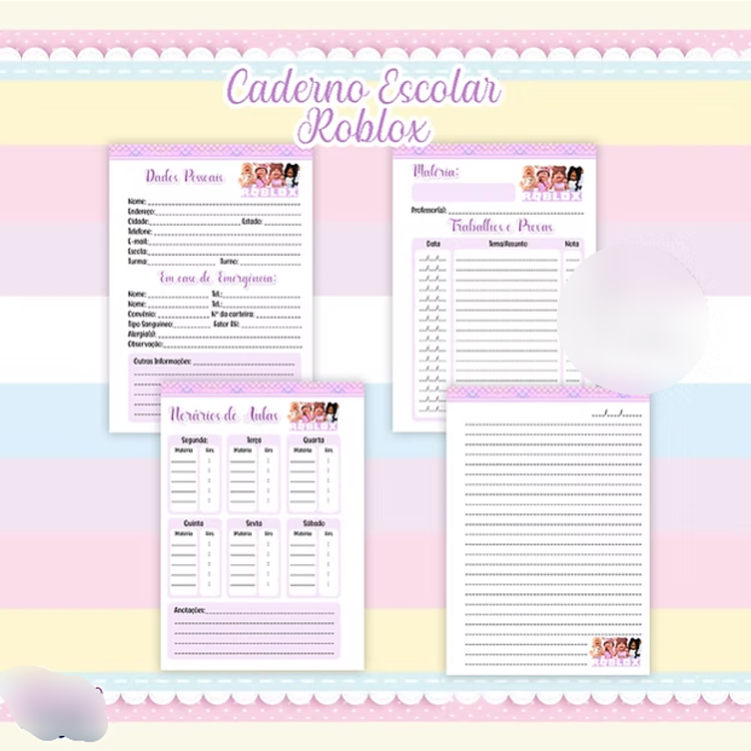 Arquivo Caderno Escolar Roblox Menina  3