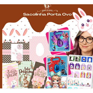 Arquivo Páscoa Sacolinha Porta Ovo Vários Tamanhos