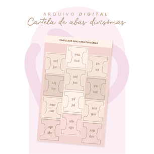 Arquivo Divisórias e Abas Planner 2026 