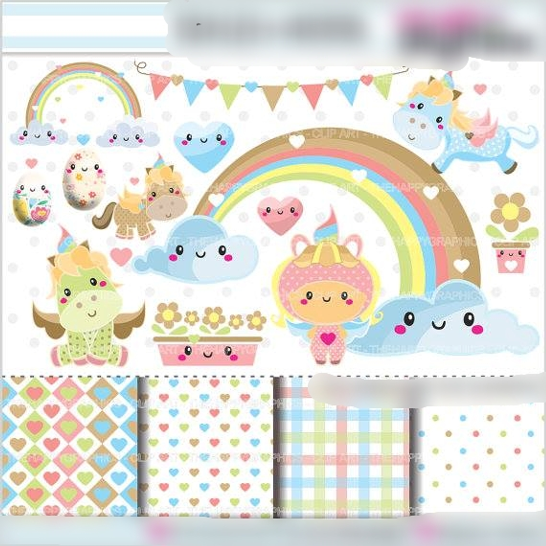 Kit Digital Unicornio Baby 1