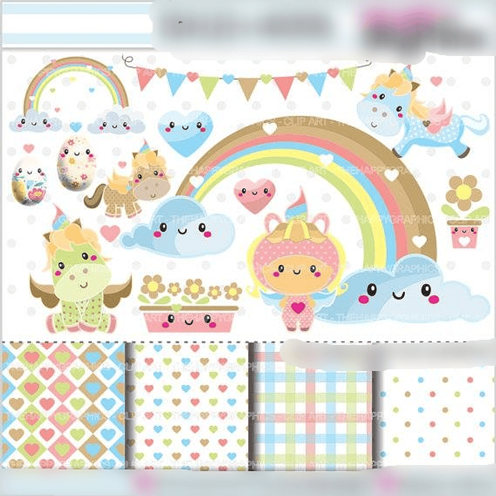 Kit Digital Unicornio Baby 1