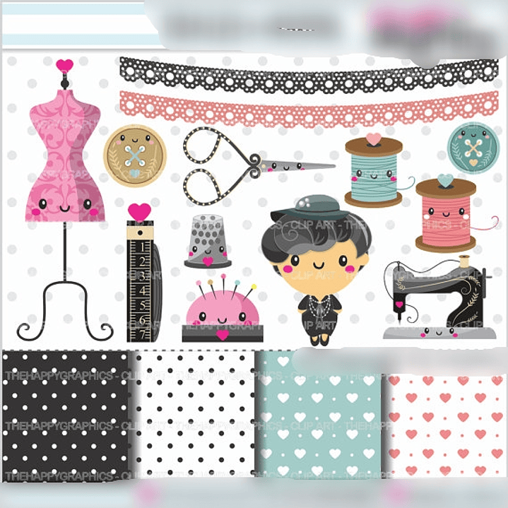 Kit Digital Costureira Fofa  1