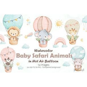 Kit Digital Aniimais no balão 2 