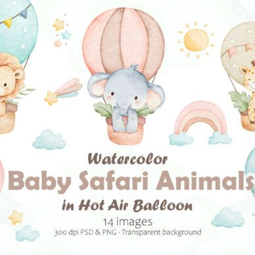 Kit Digital Aniimais no balão 2  1