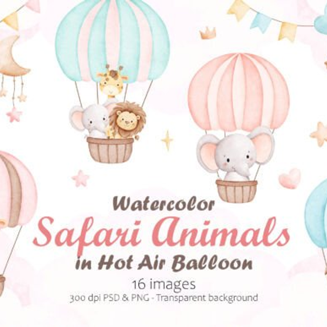 Kit Digital Animais no Balão 3 1