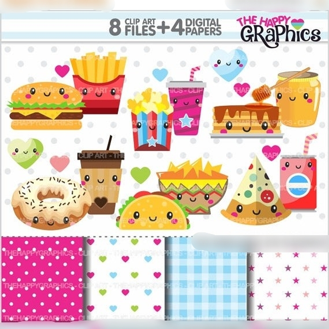 Kit Digital Lanches Fofos  1