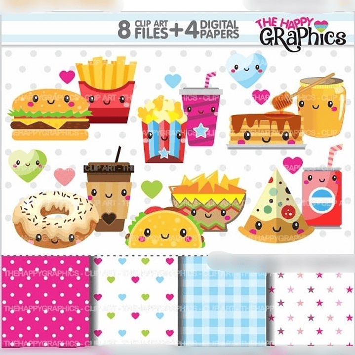 Kit Digital Lanches Fofos  1