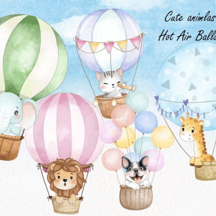 Kit Digital Animais no Balão  1