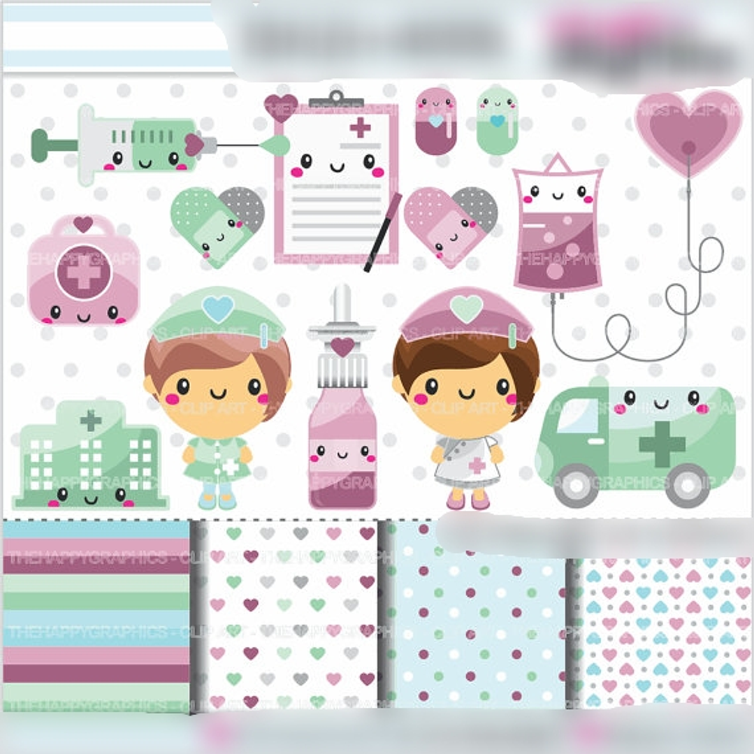 Kit Digital Enfermeiras Fofinhas  1