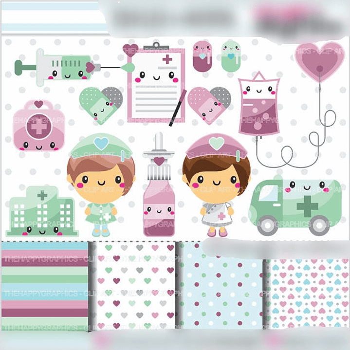 Kit Digital Enfermeiras Fofinhas  1