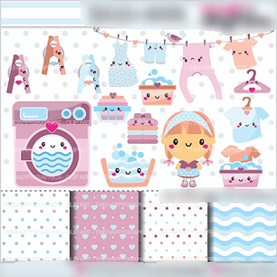 Kit Digital Lavanderia Menina