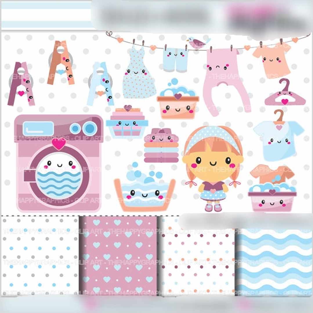 Kit Digital Lavanderia Menina 1