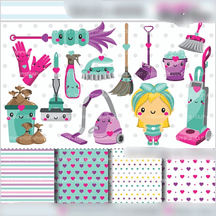 Kit Digital Limpeza Menina 