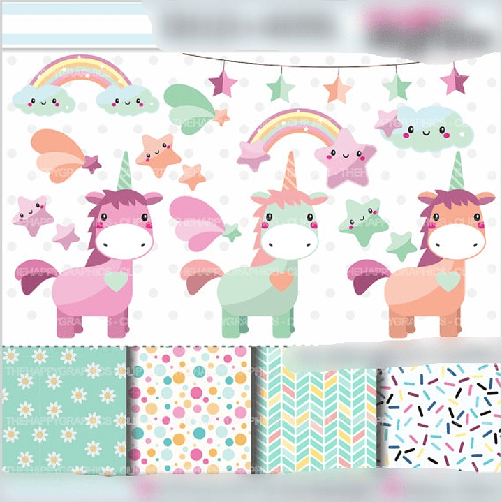 Kit Digital Unicornio Baby 1