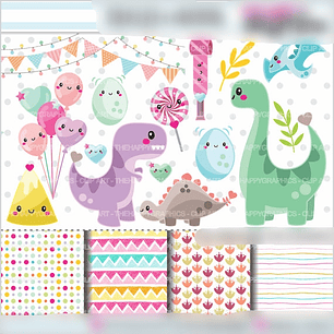 Kit Digital Pequenos Dinossauros 