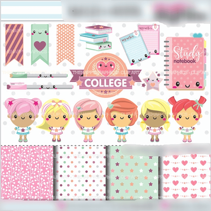 Kit Digital Meninas Escolar  1